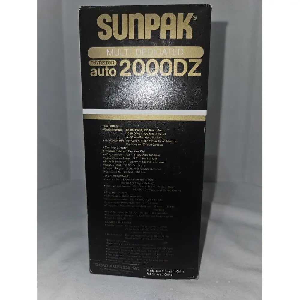 SUNPAK Auto 2000DZ Electronic Flash Unit Thyristor Multidedicated